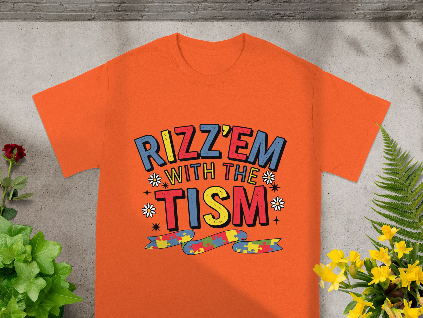 Rizz'Em With The Tism Colorful Design T-Shirt