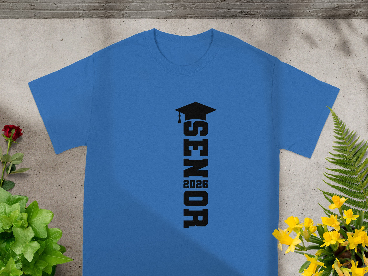2026 Senior Graduation Shirt Black Vertical Text