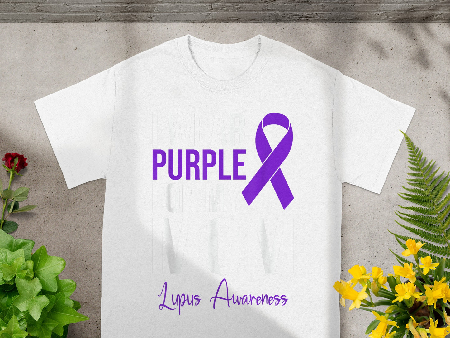 Purple Ribbon Lupus Awareness Graphic T-Shirt
