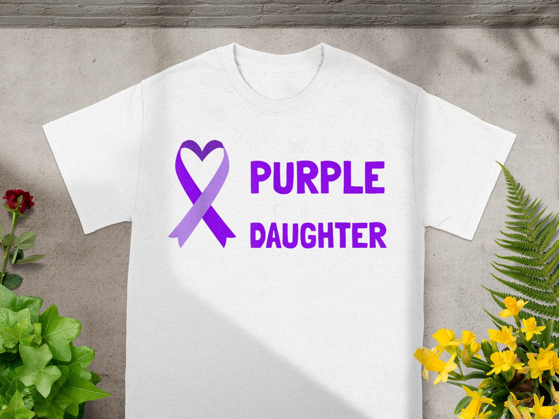 Purple Daughter Heart Ribbon Awareness T-shirt