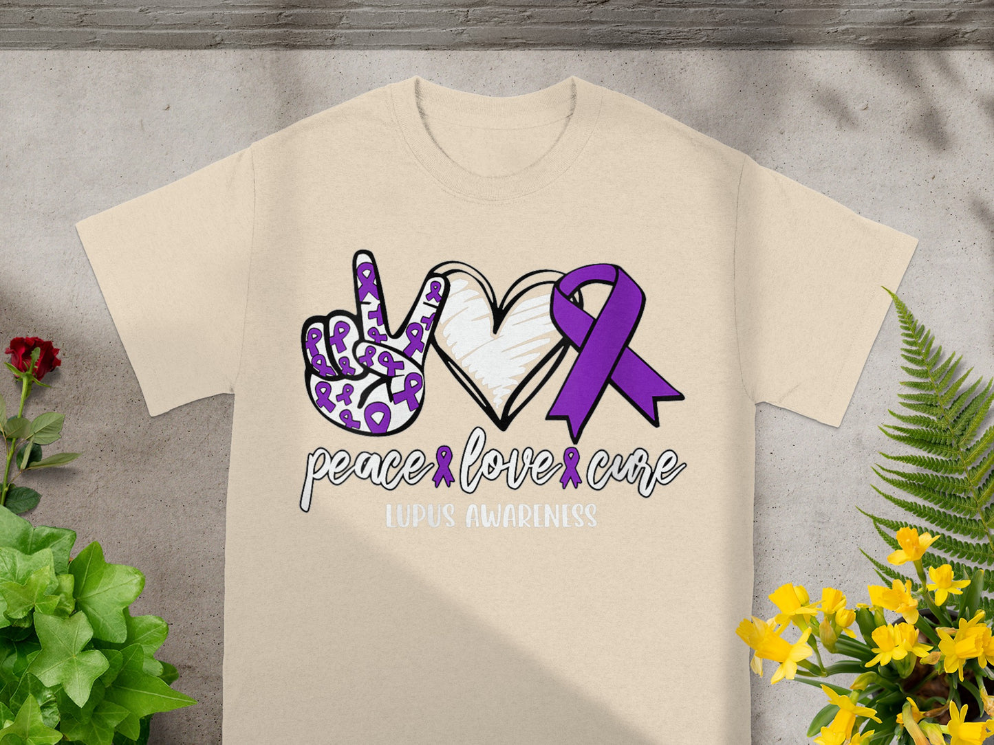 Peace Love Cure Lupus Awareness Graphic T-shirt