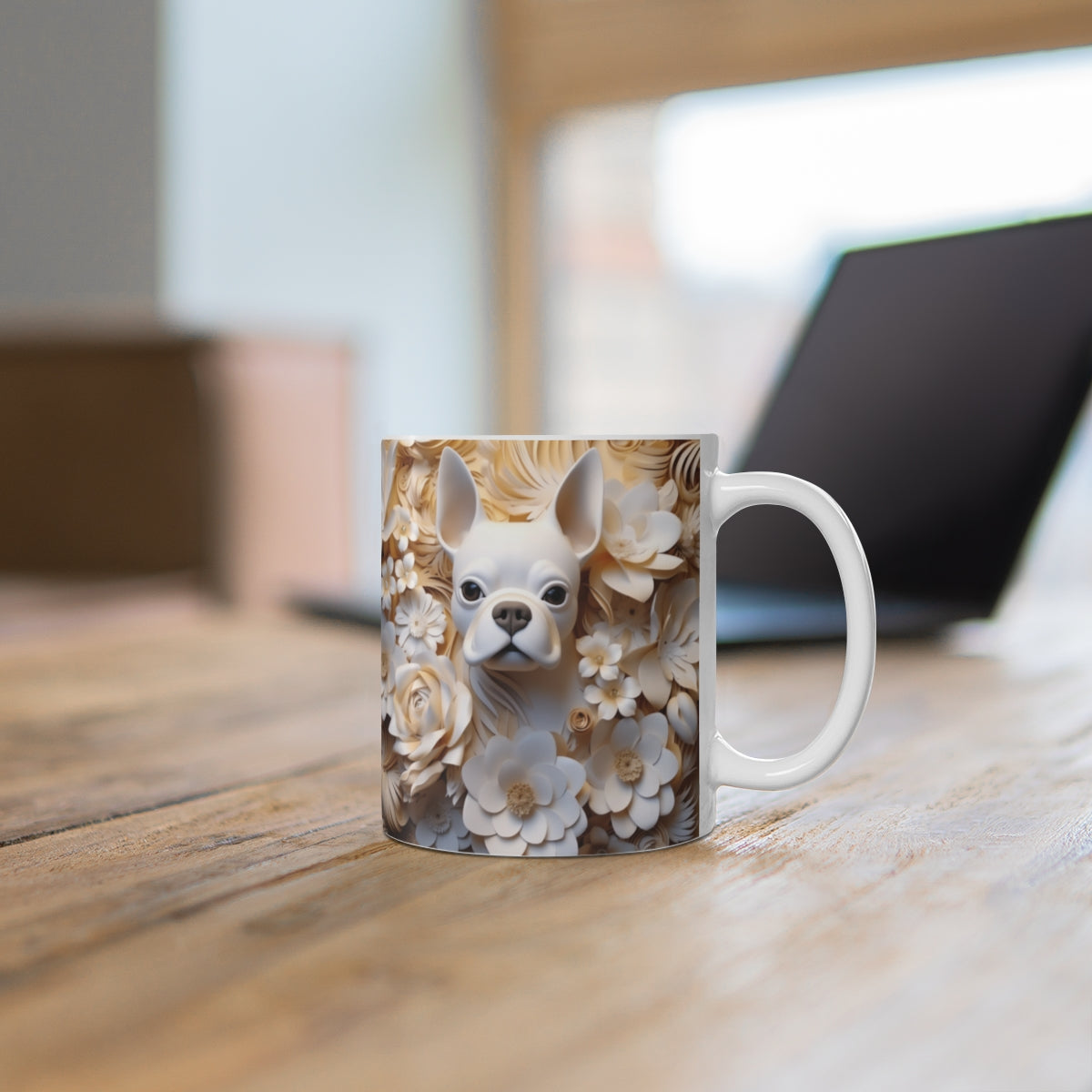 Artistic Floral Dog Ceramic Coffee Mug for Pet Lovers