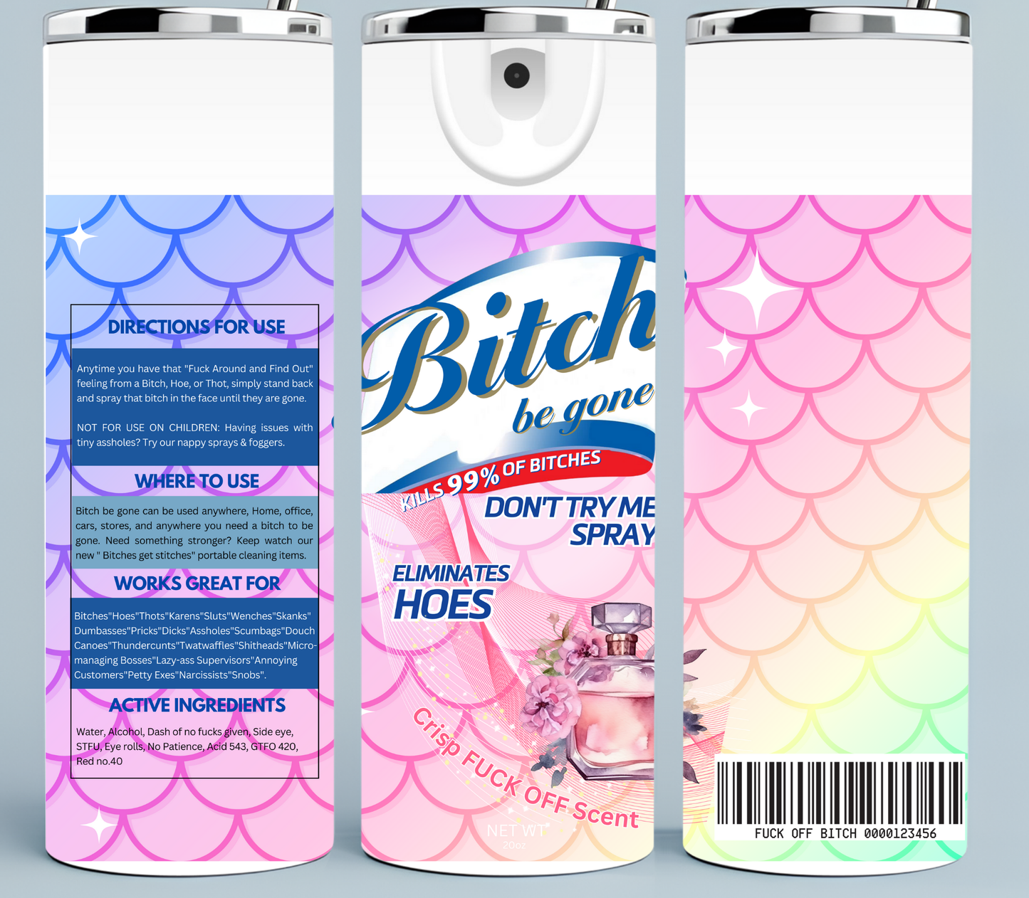 Bitch Be Gone Mermaid Pastel Tumbler