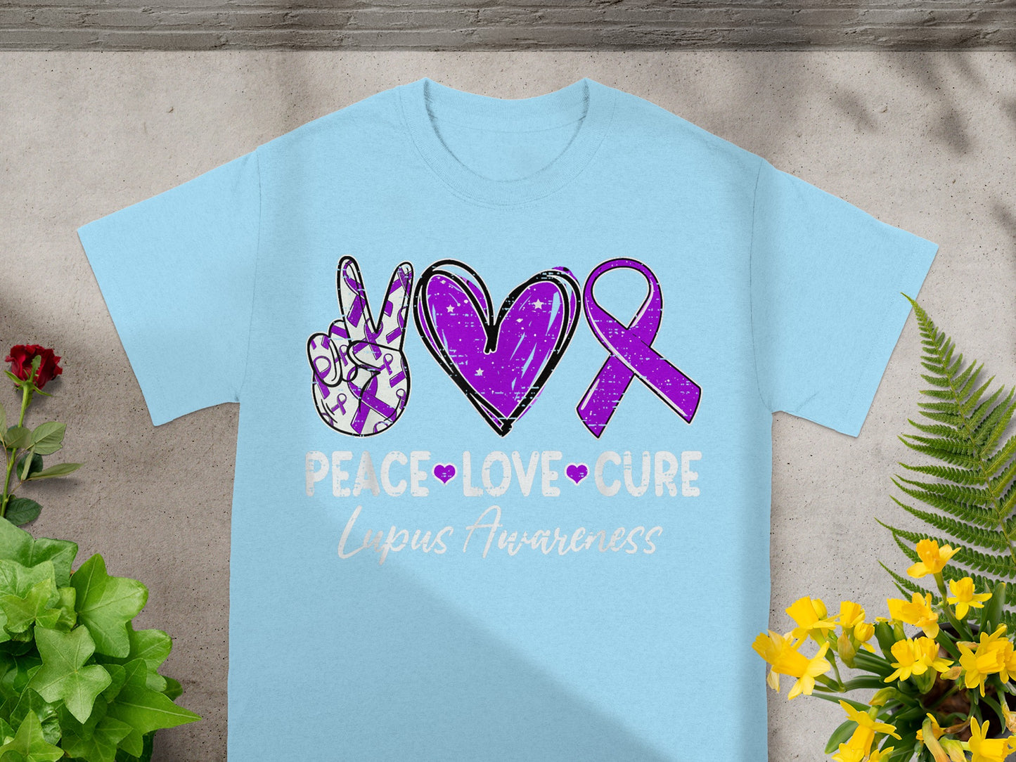 Peace Love Cure Lupus Awareness Graphic T-Shirt