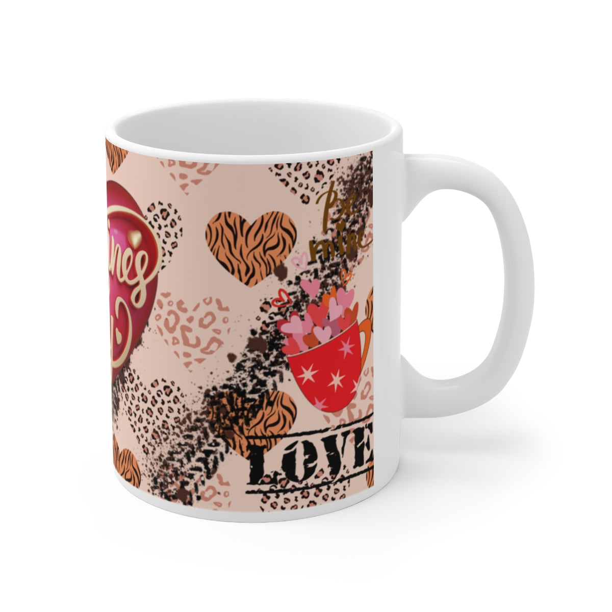 Valentine's Day Be Mine Love Hearts Design Mug