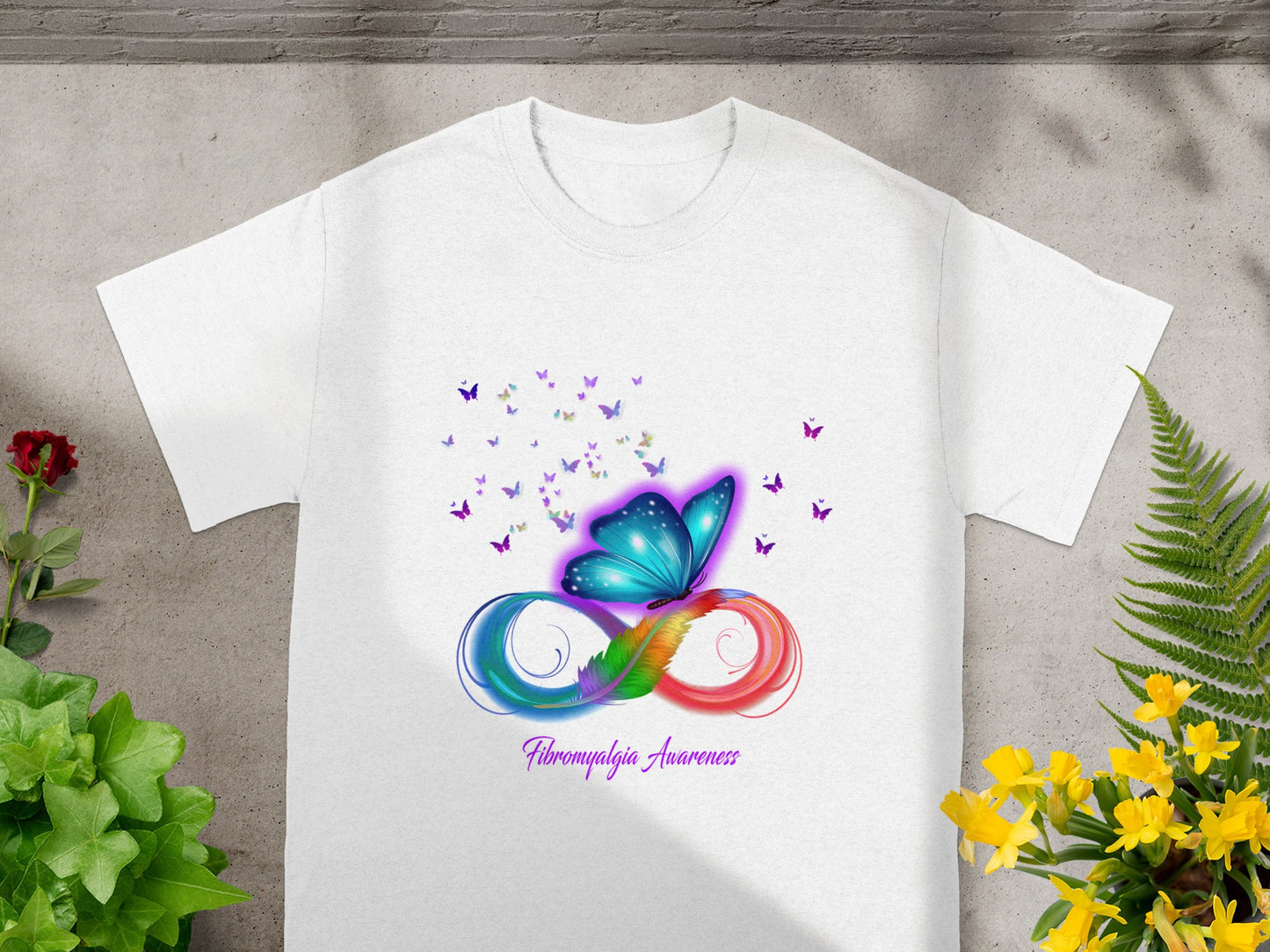 Fibromyalgia Awareness Butterfly and Infinity Shirt