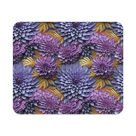 Beautiful Purple and Gold Floral Design Mouse Pad