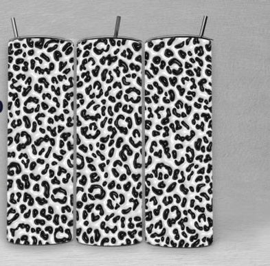 Black and White Leopard Tumbler