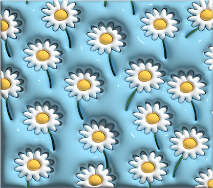 3D Inflated Blue Daisy Tumbler