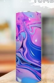 Blue Pink Purple Swirl tumbler