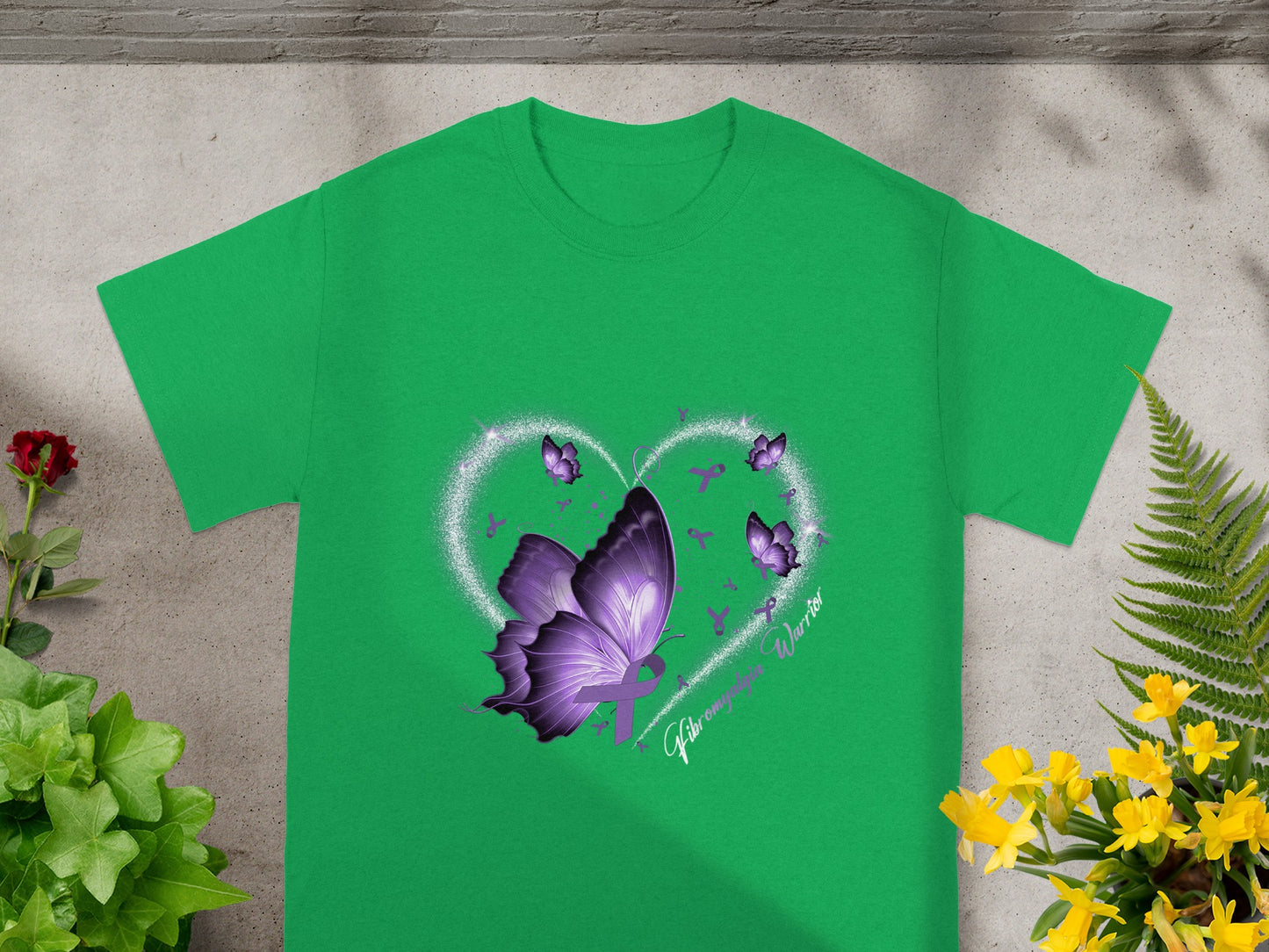 Fibromyalgia Warrior Purple Butterfly Design Shirt