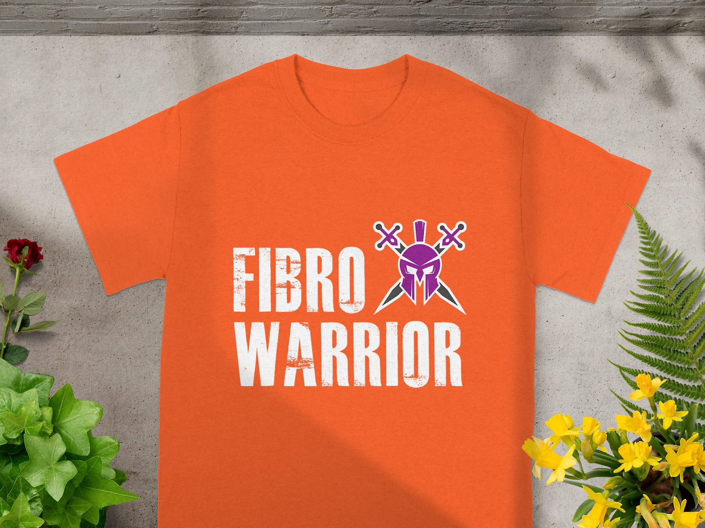 Fibro Warrior Graphic Design Orange T-Shirt