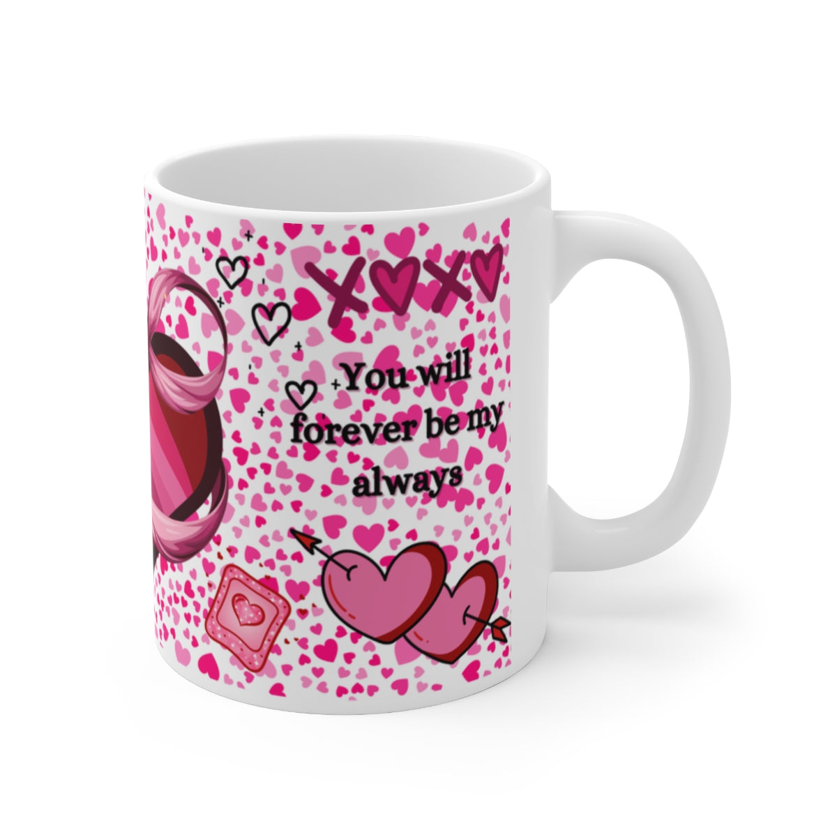 XOXO Hearts You Will Forever Be My Always Mug