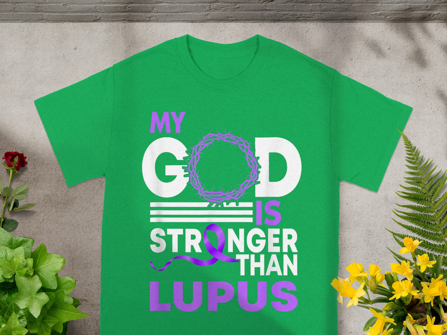My God Is Stronger Than Lupus Inspirational T-Shirt