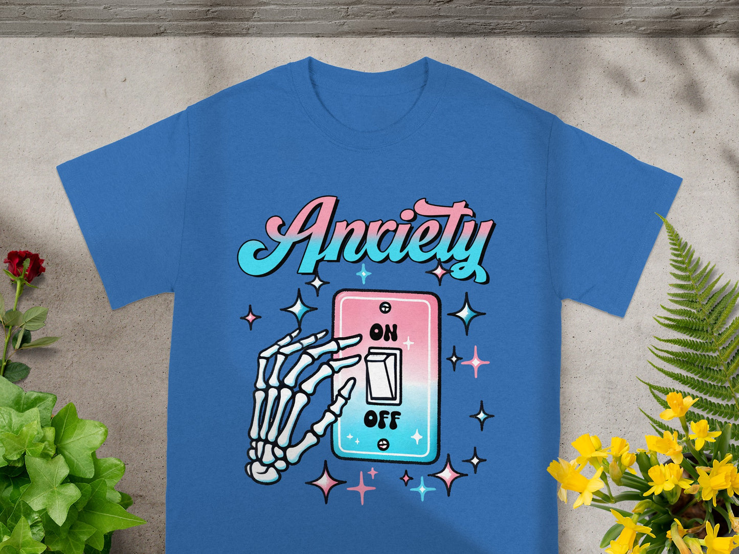 Anxiety On Off Switch Graphic T-Shirt for Casual Wear
