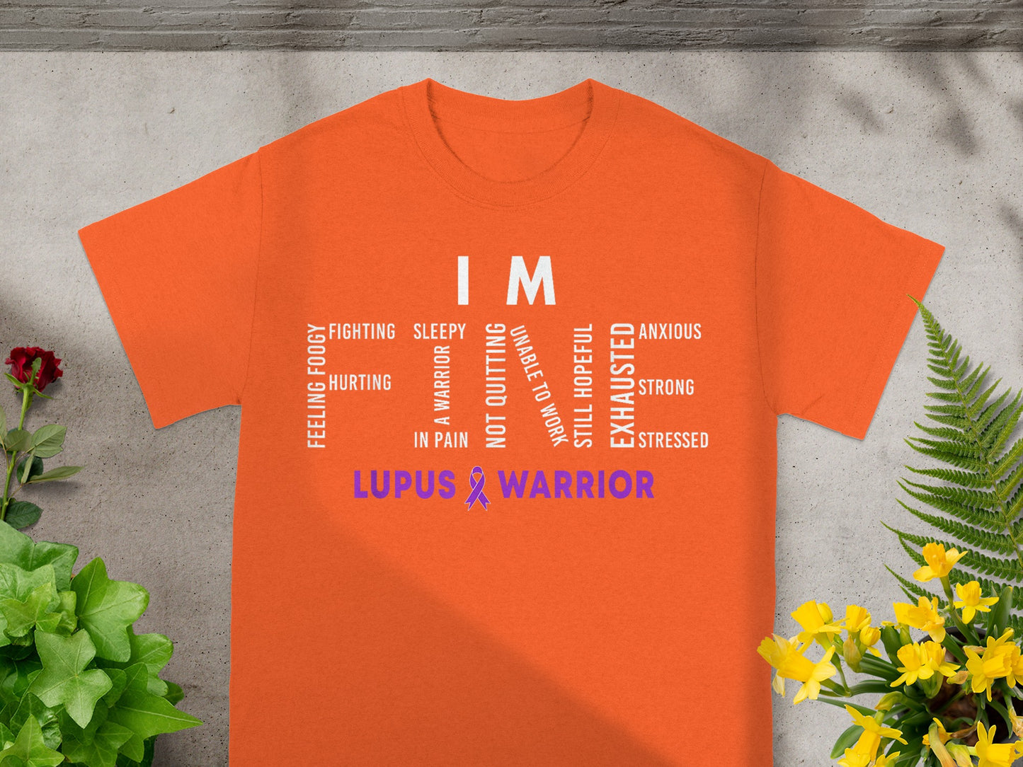 I'm A Lupus Warrior Graphic Orange Shirt