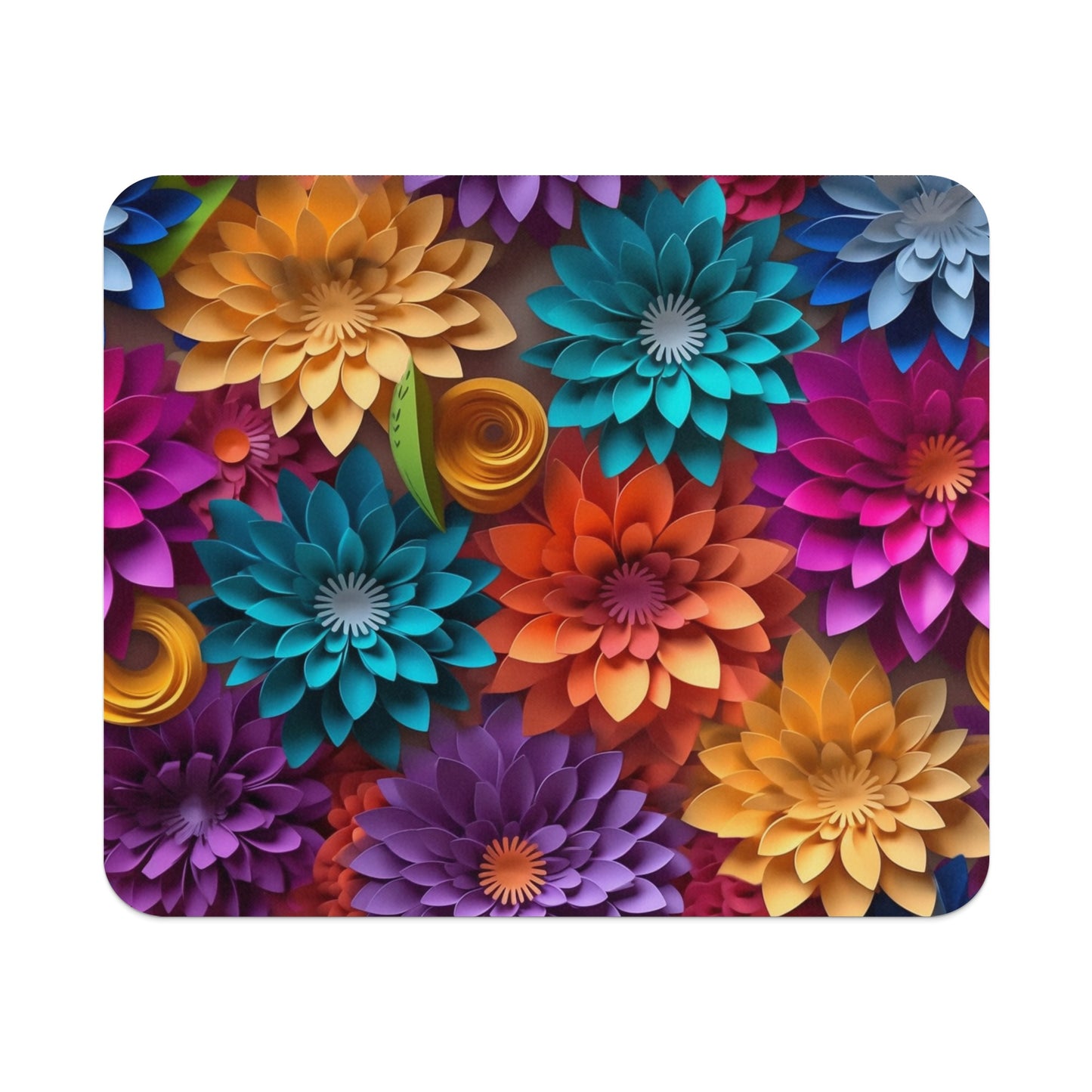 Colorful Floral Design Mouse Pad for Office and Home