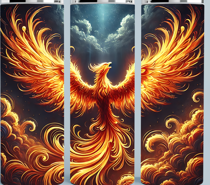 Phoenix Rising bright colored tumbler