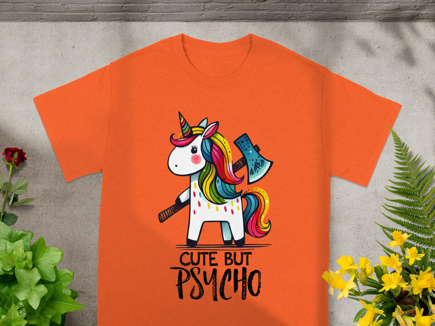 Cute But Psycho Unicorn with Axe T-Shirt