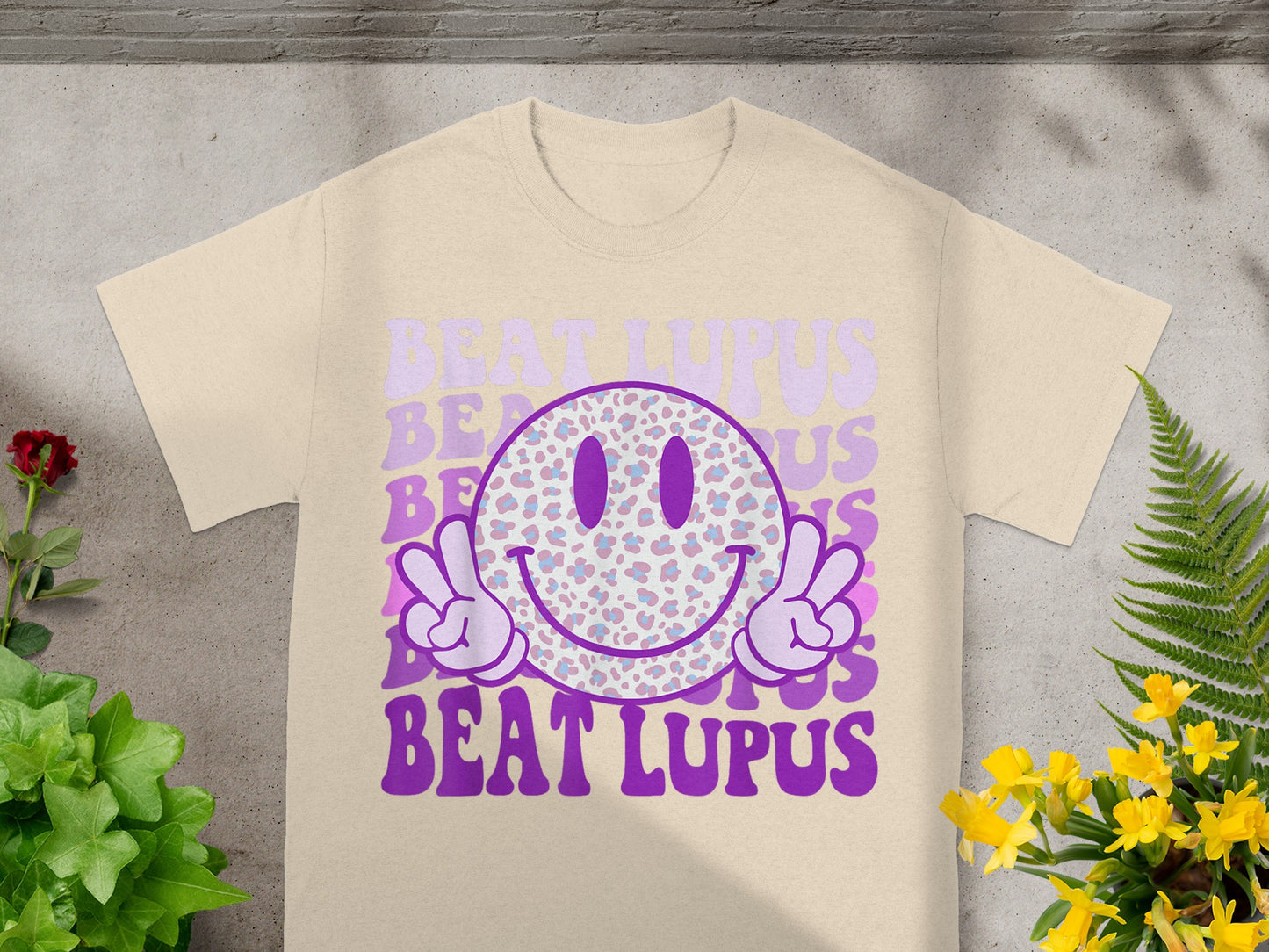 Beat Lupus Cheerful Smiley Face Inspirational Shirt