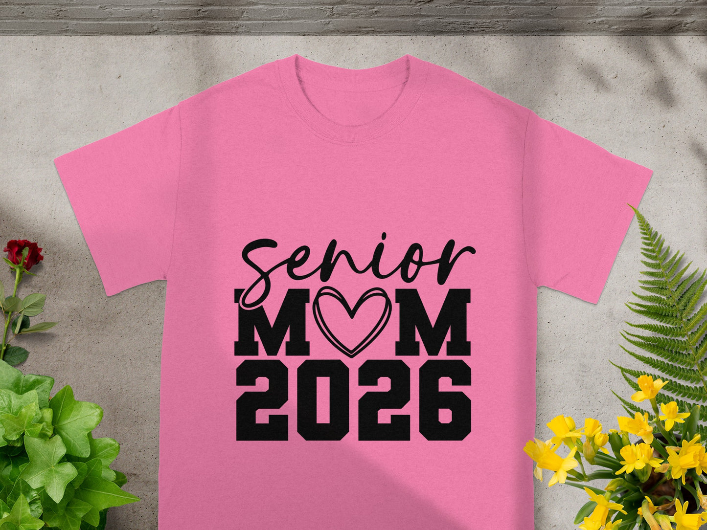 Senior Mom 2026 Heart Graphic T-Shirt