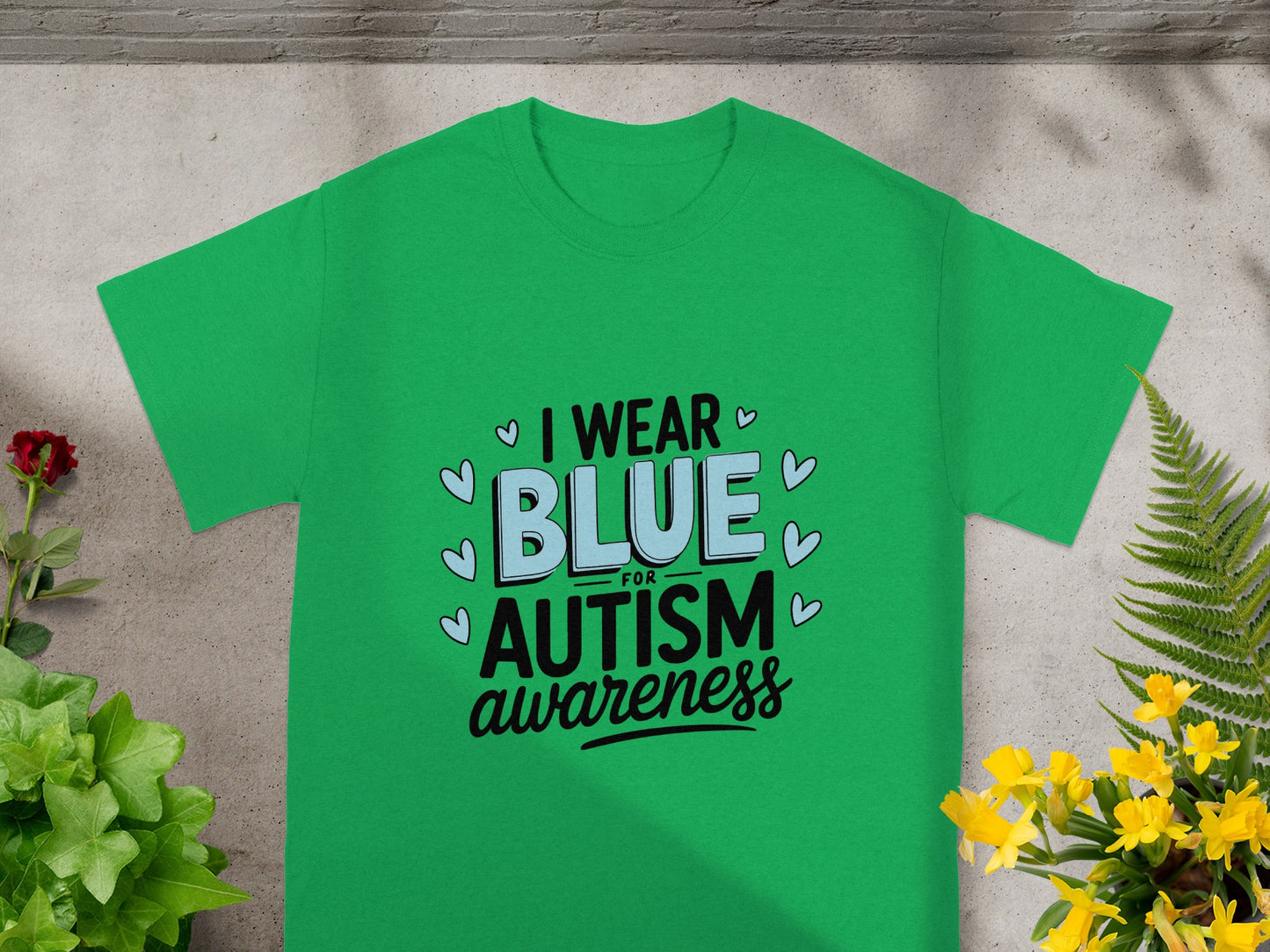 I Wear Blue for Autism Awareness Graphic T-shirt Product