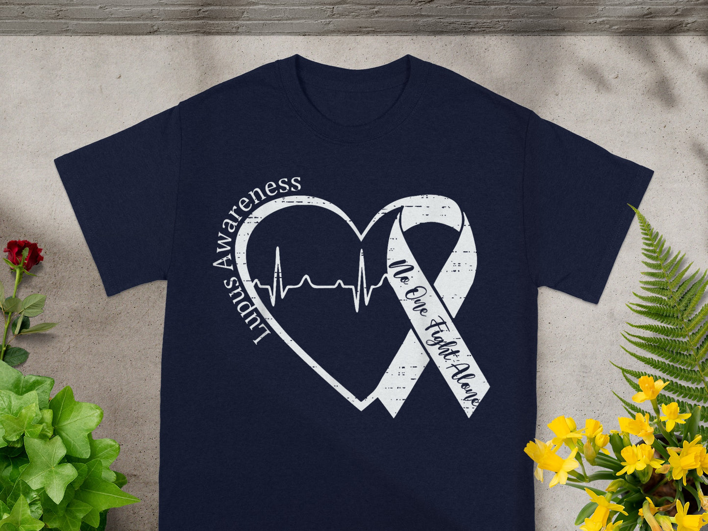 Lupus Awareness No One Fights Alone Heartbeat Shirt