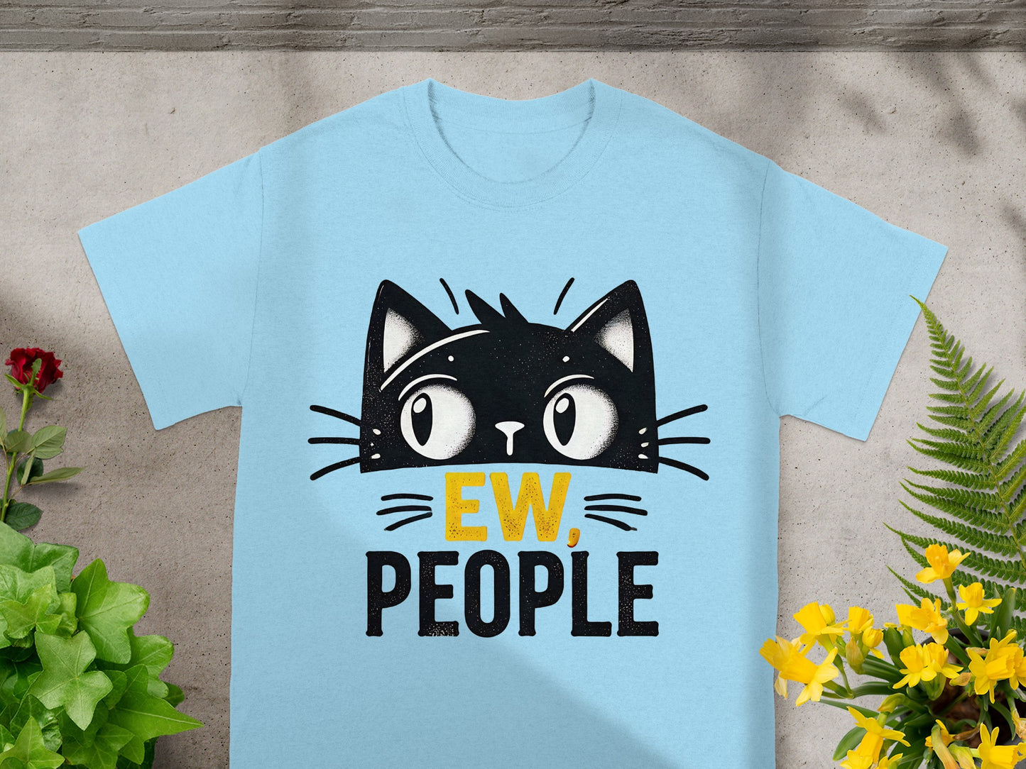 Funny Cat Ew People Graphic T-Shirt for Cat Lovers