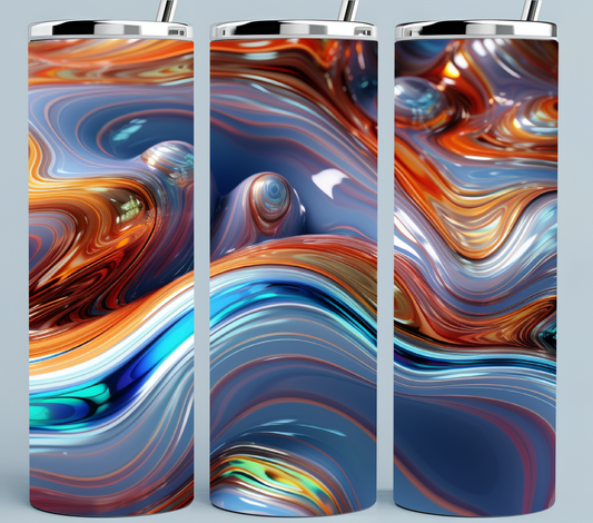 Blue and Red Swirl tumbler