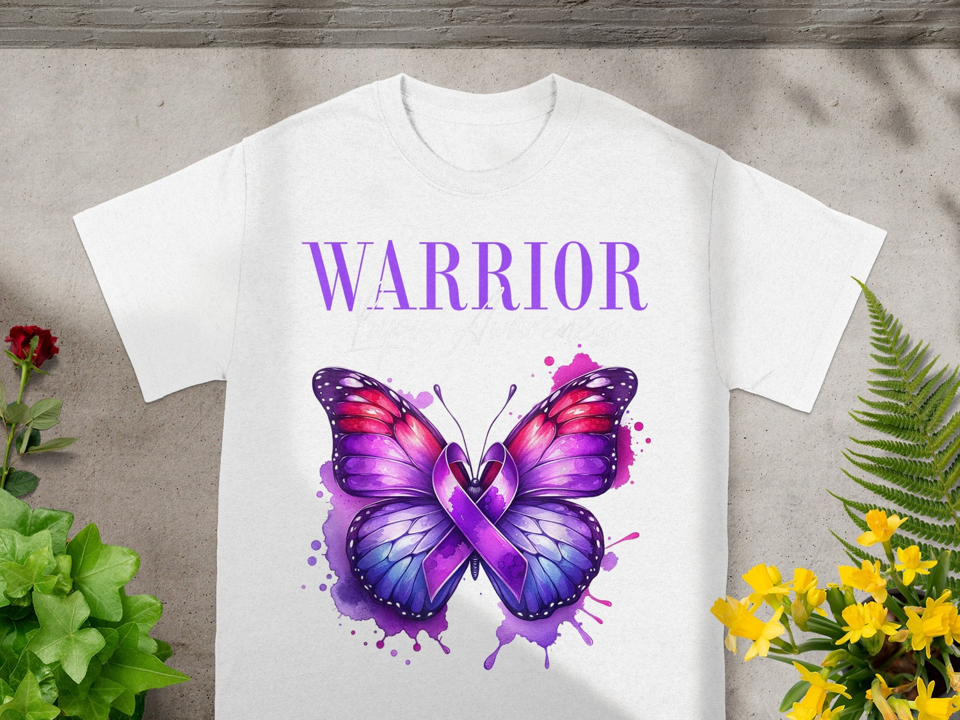 Warrior Butterfly Ribbon T-shirt for Awareness Support