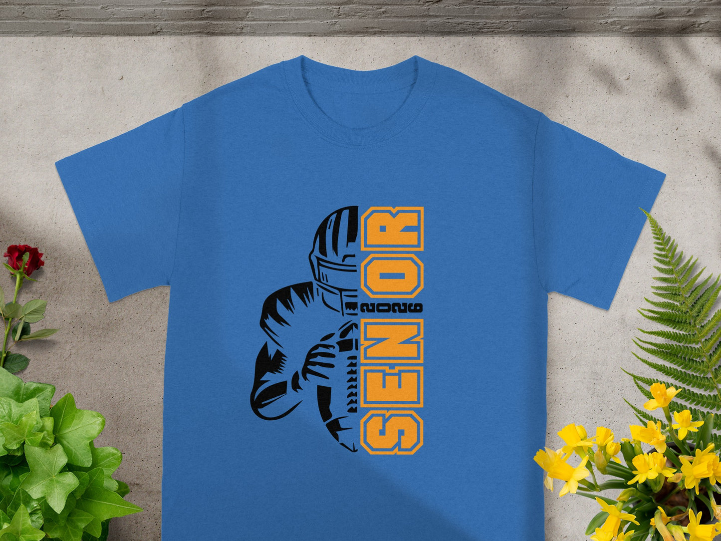 Football Senior T-Shirt with Helmet Graphic Design