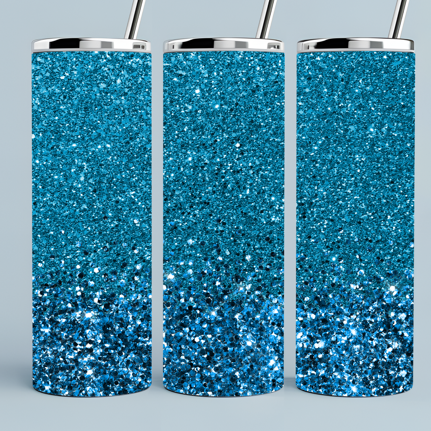 Blue Glitter colored tumbler