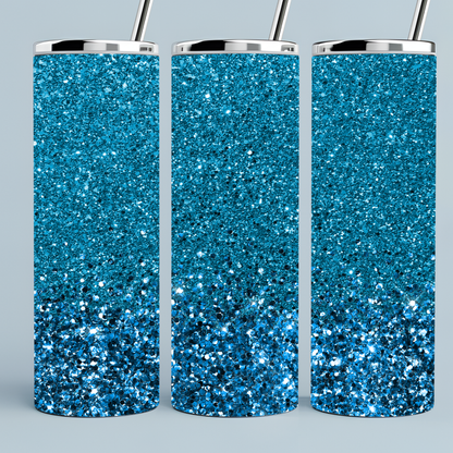 Blue Glitter colored tumbler