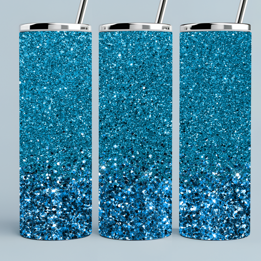 Blue Glitter colored tumbler