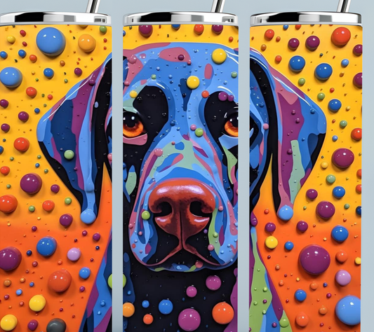 Black Lab orange paint tumbler