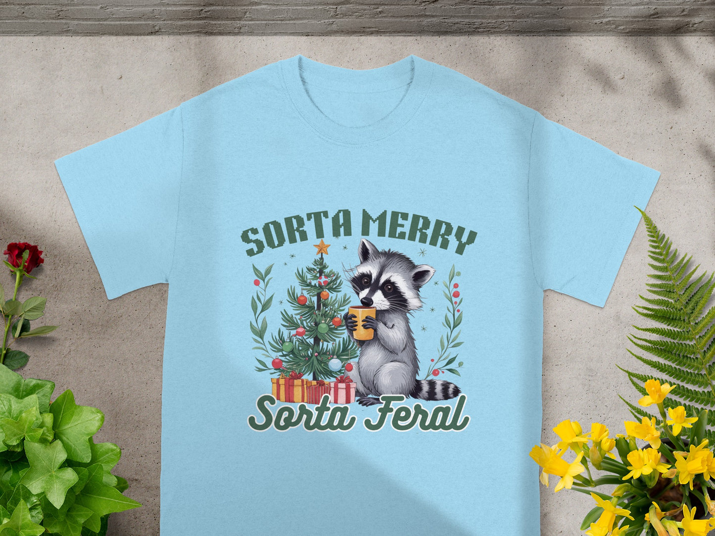 Sorta Merry Sorta Feral Christmas Raccoon Shirt