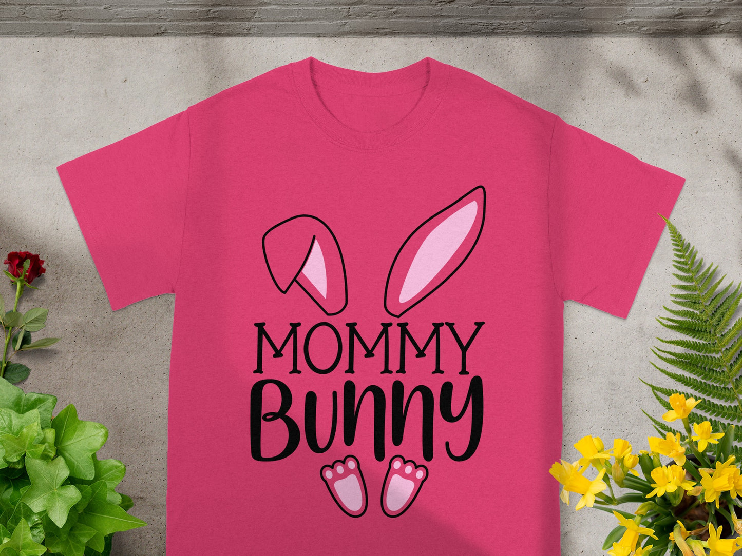Pink Mommy Bunny Graphic Tee for Cute Outfits