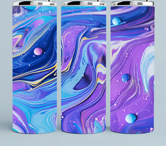 Blue and Purple Swirls tumbler