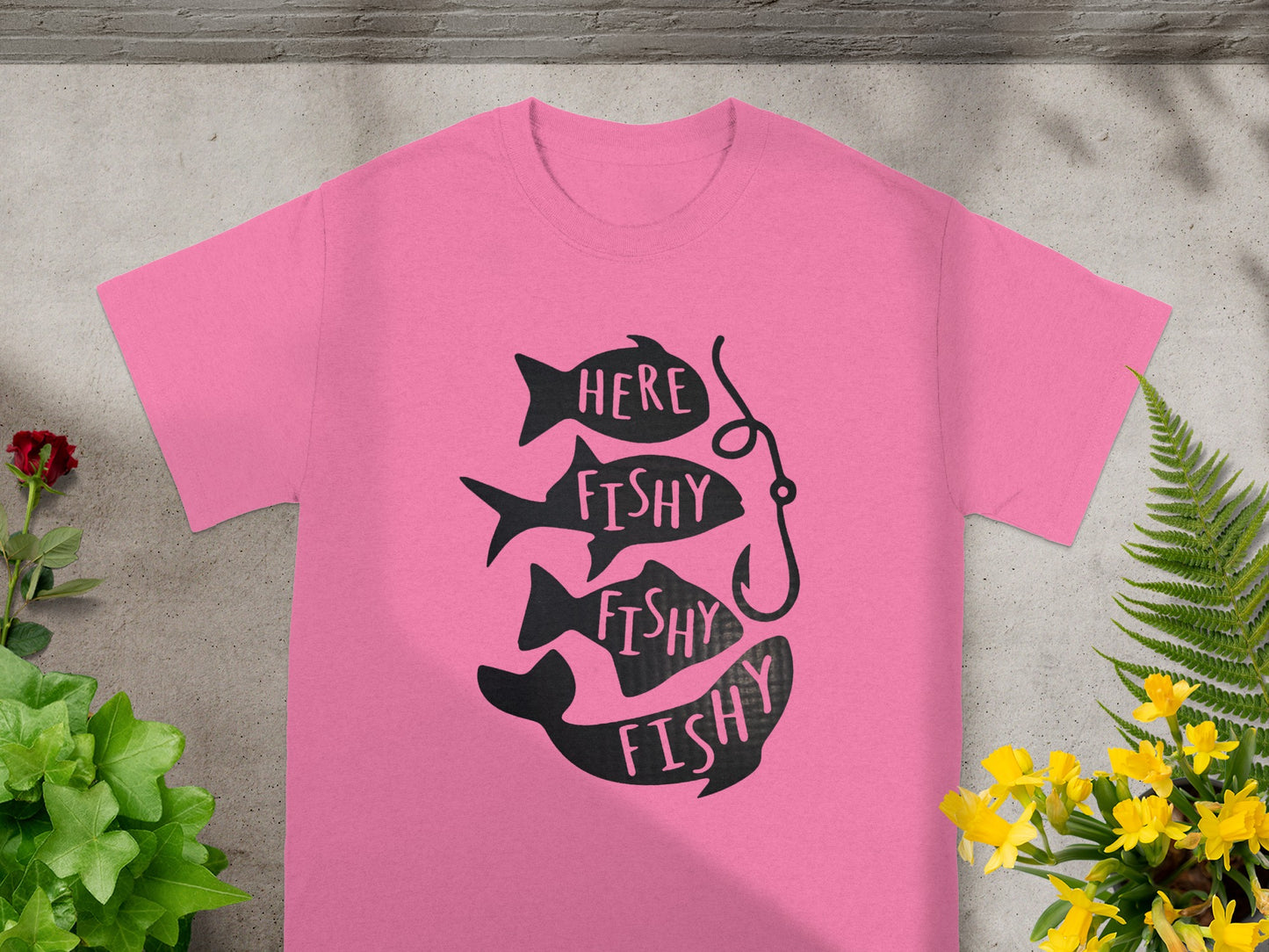 Here Fishy Fishy Fishy T-Shirt with Fish Hook Design