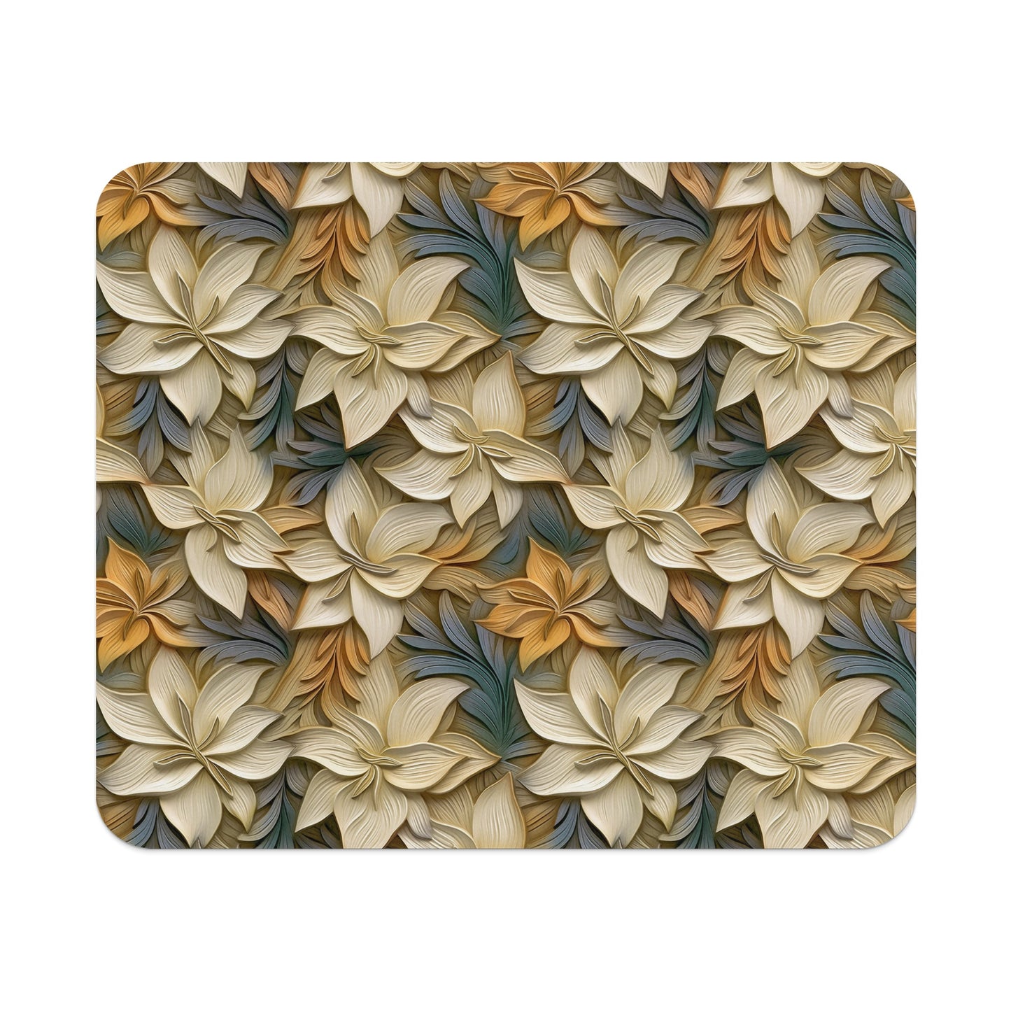 Intricate Floral Pattern Design Mouse Pad