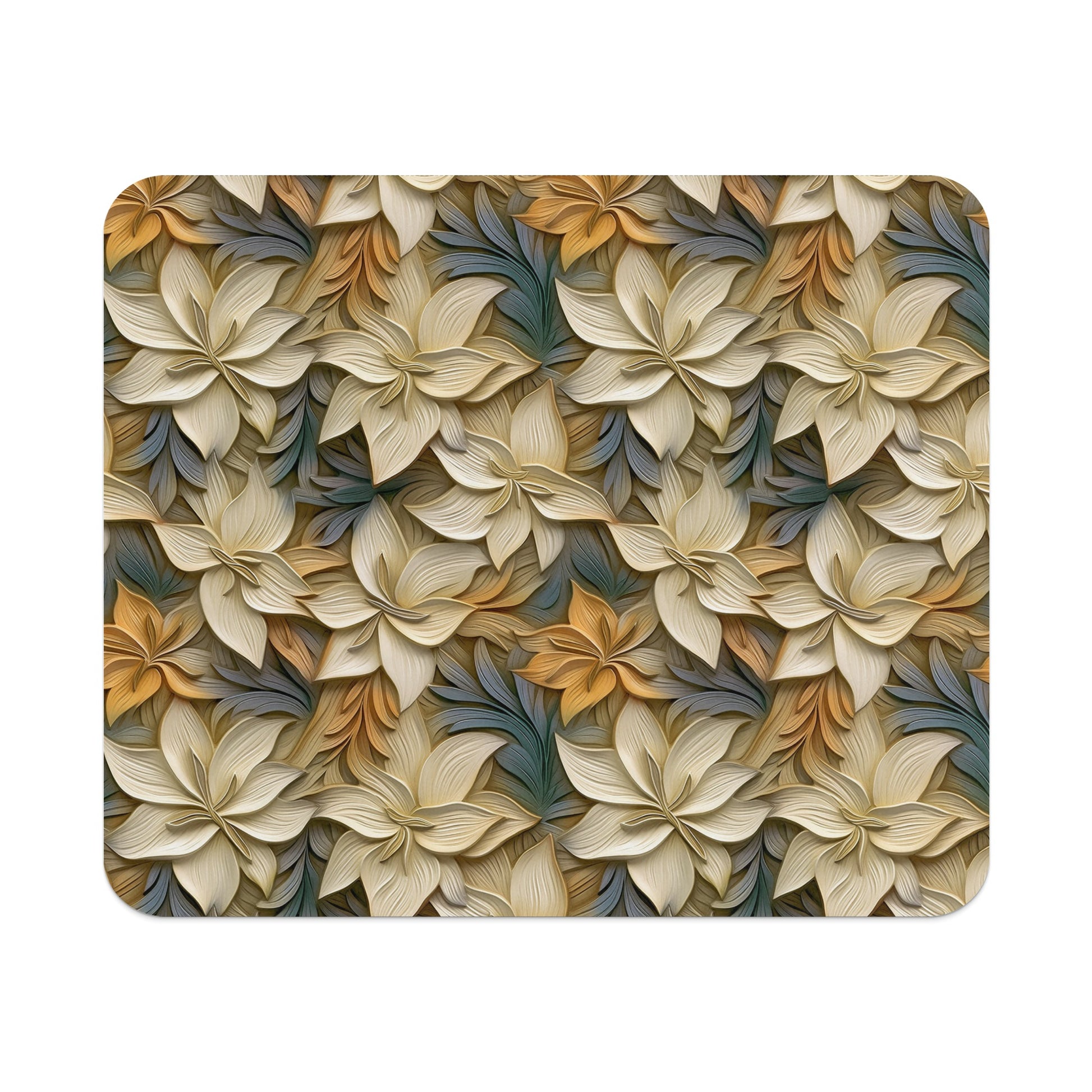 Intricate Floral Pattern Design Mouse Pad