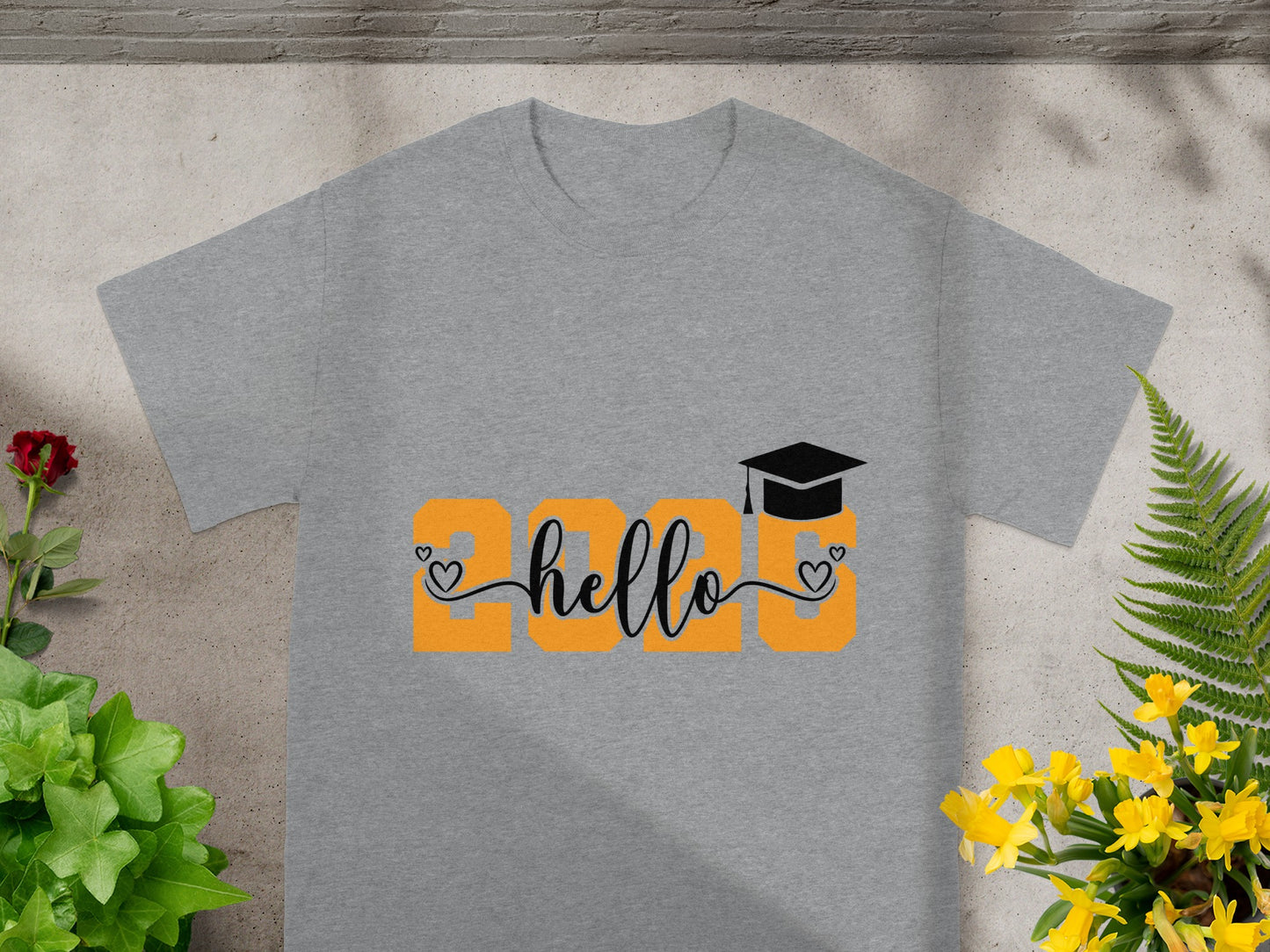 Hello 2025 Graduation Graphic T-shirt for Students
