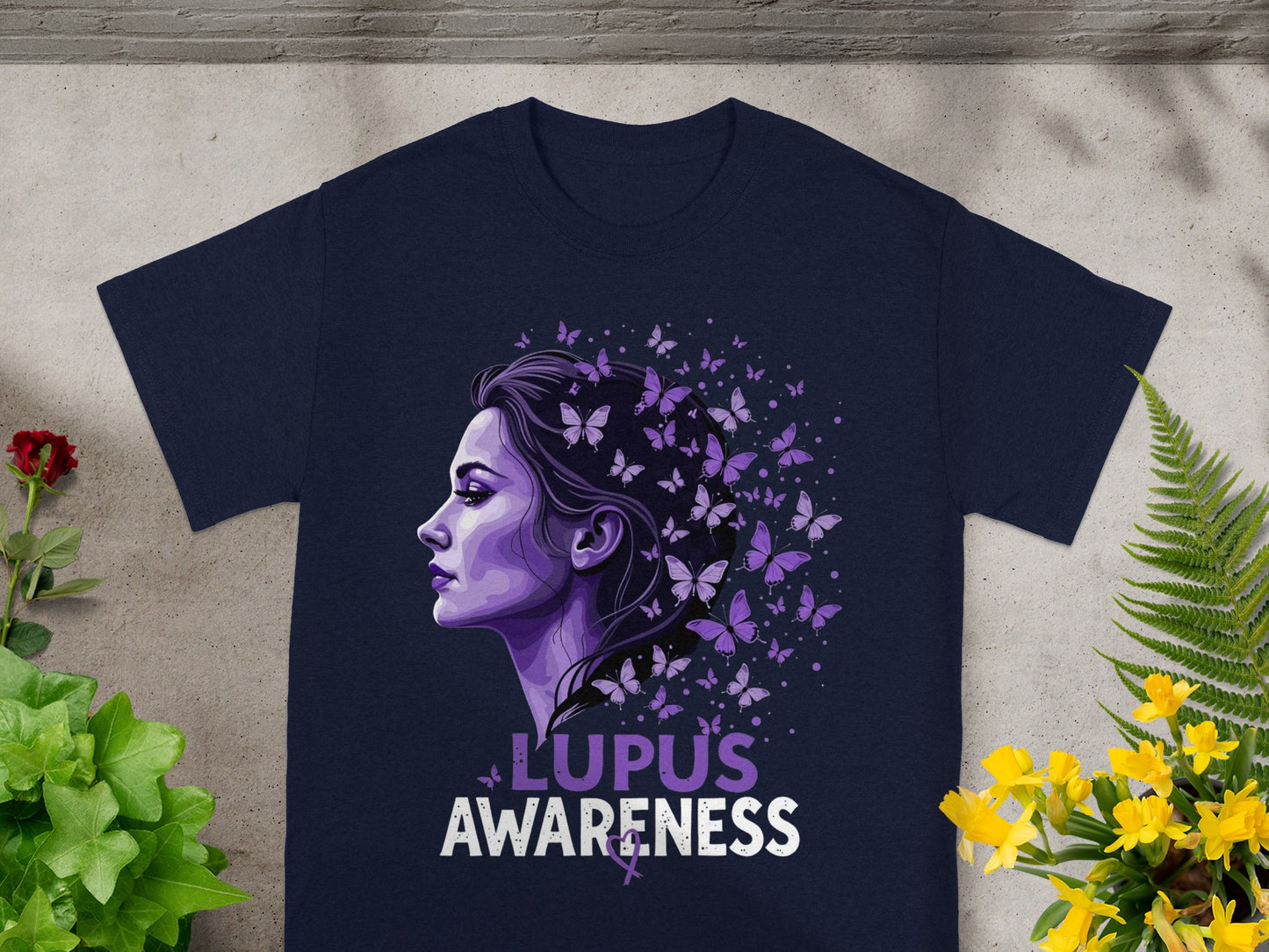 Lupus Awareness Butterfly Illustration T-Shirt