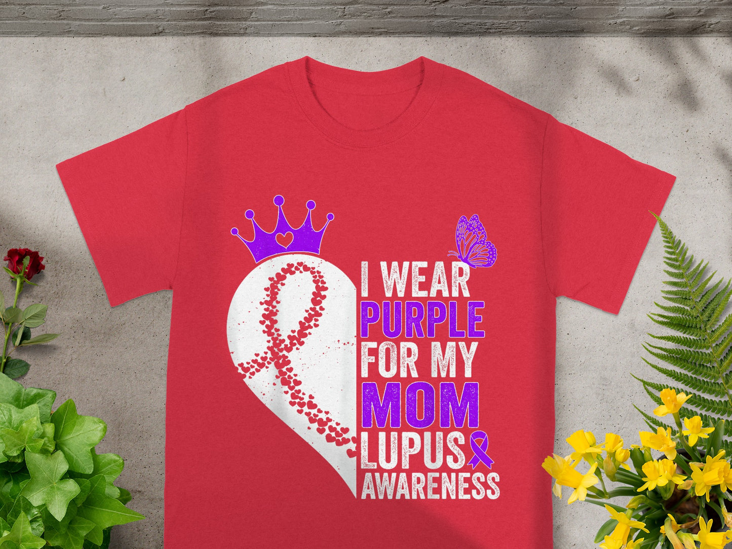 I Wear Purple For My Mom Lupus Awareness Shirt