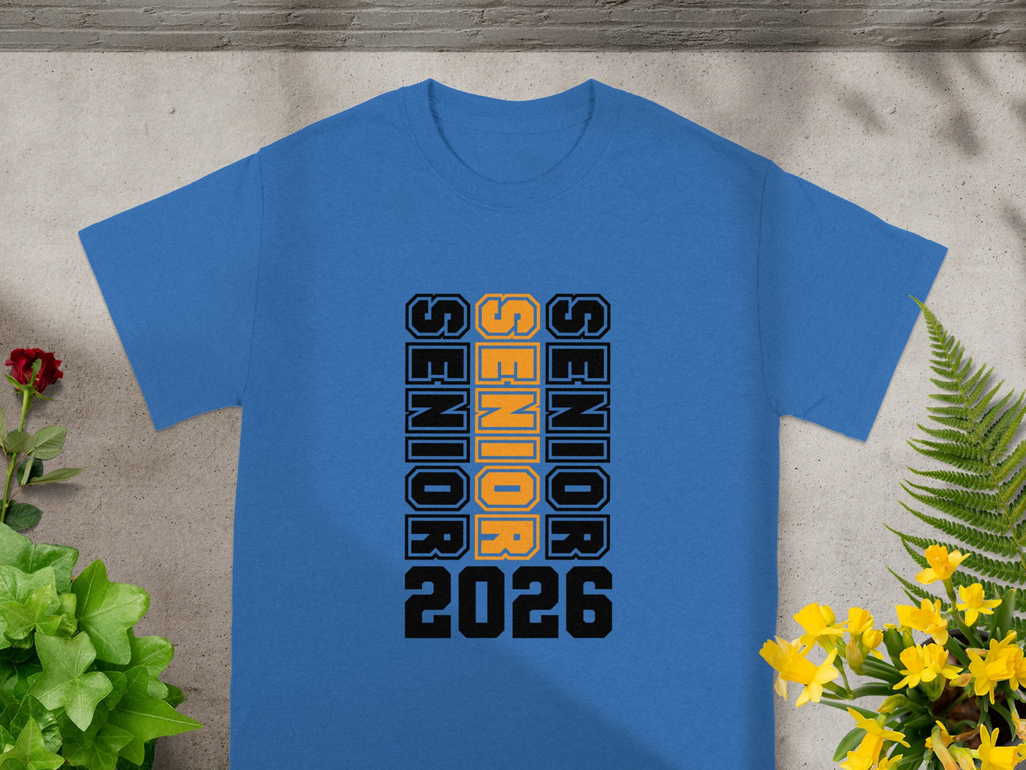 Senior 2026 Bold Graphic Blue T-Shirt