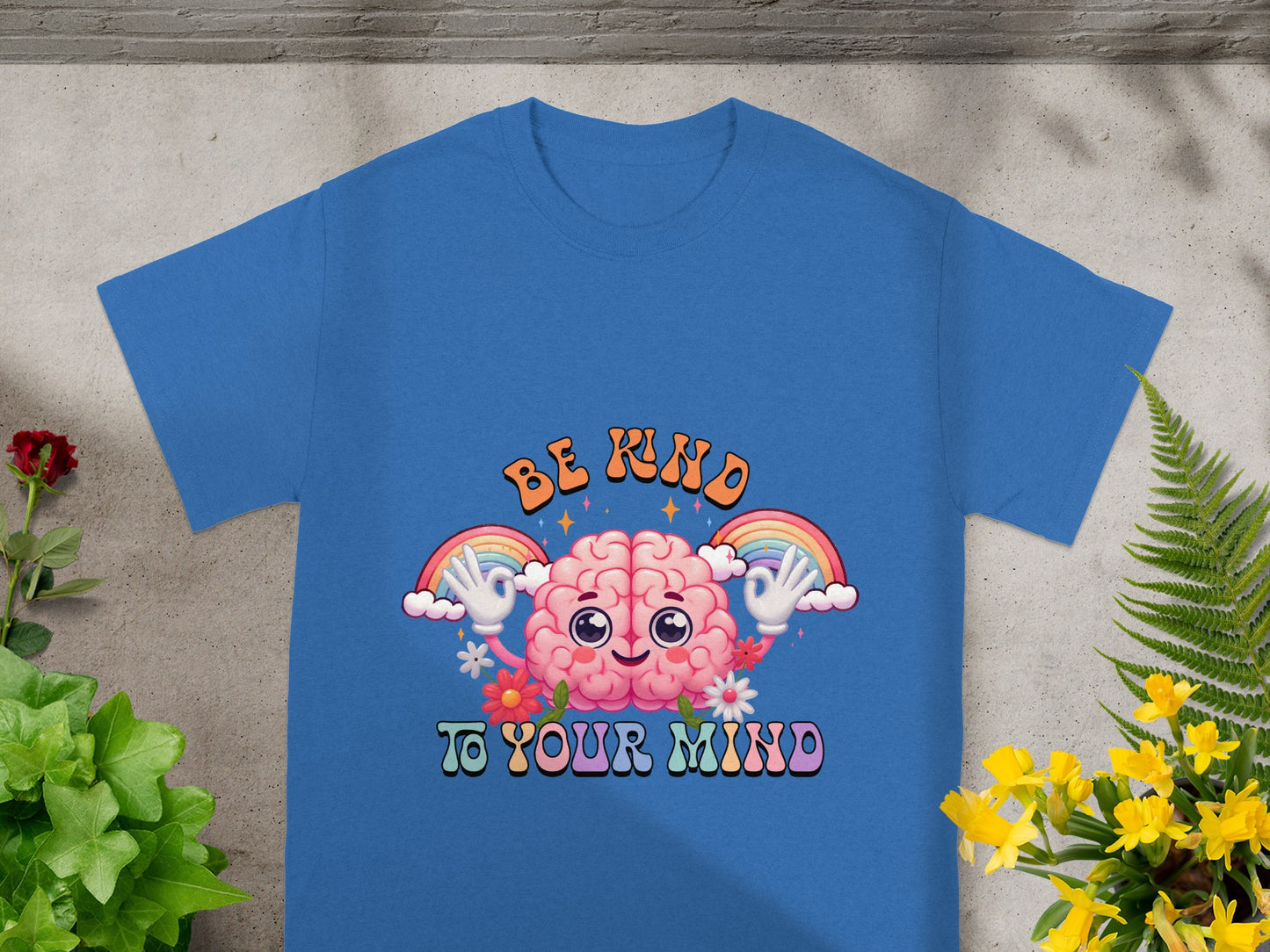 Be Kind To Your Mind Rainbow Graphic T-Shirt