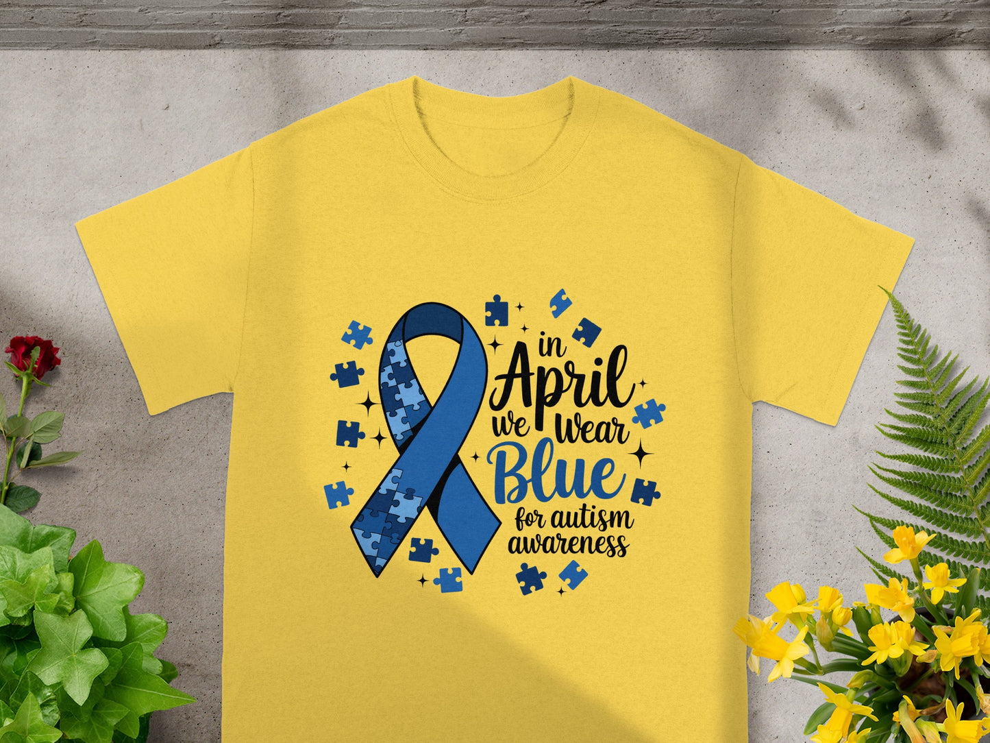 In April We Wear Blue for Autism Awareness shirt