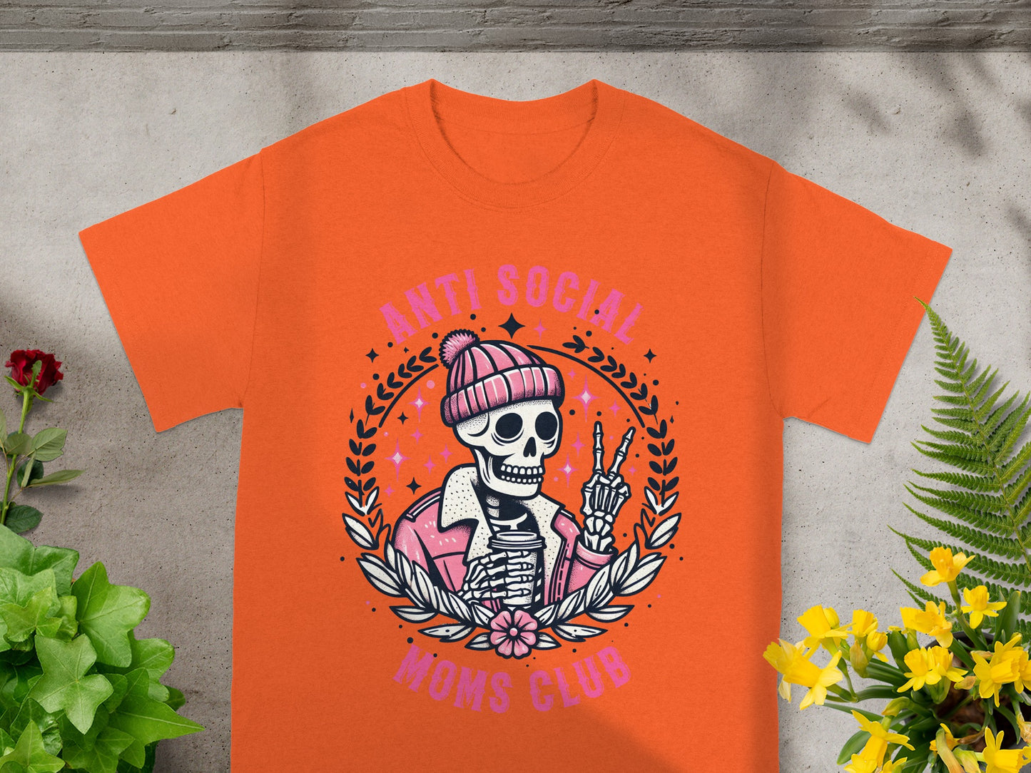 Anti Social Moms Club Skeleton Graphic T-Shirt
