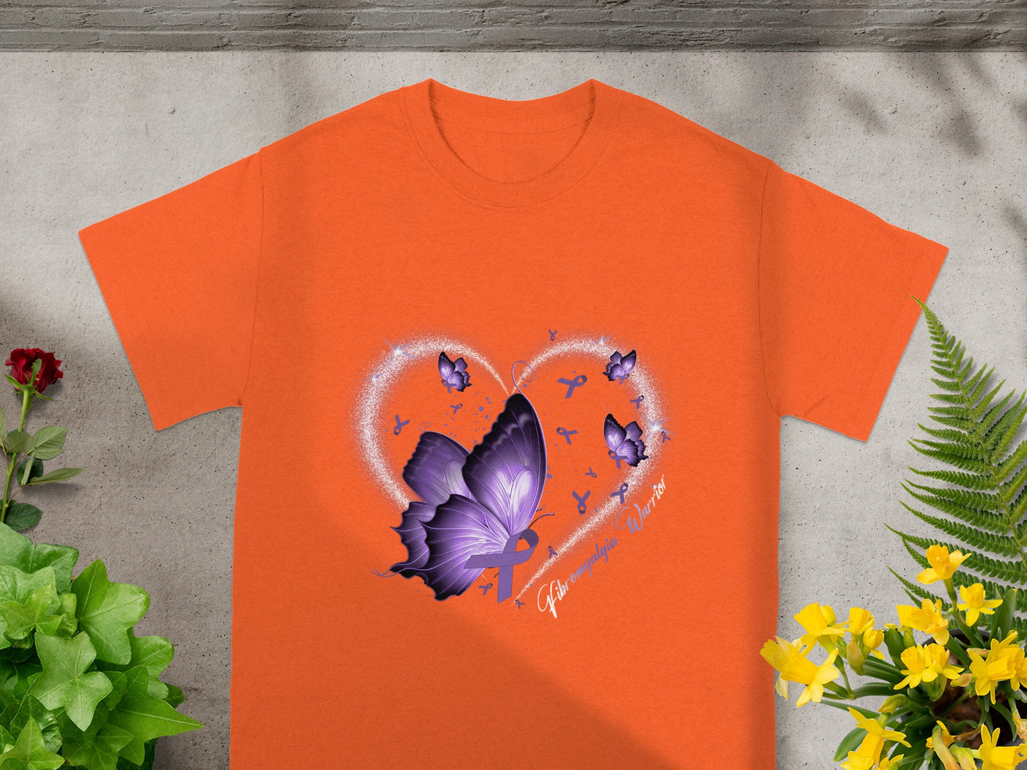 Fibromyalgia Warrior Shirt With Purple Butterfly Design