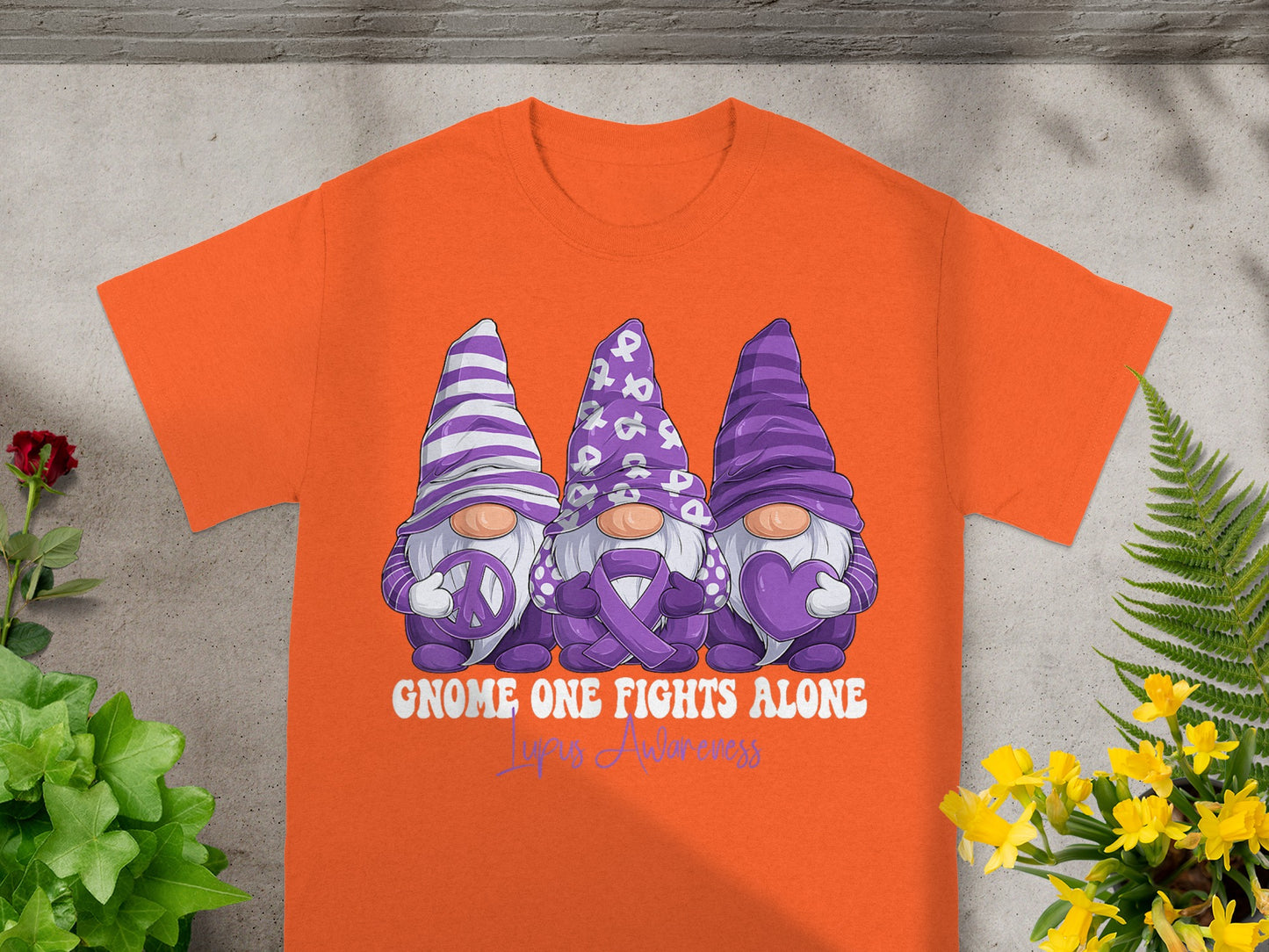 Gnome One Fights Alone Lupus Awareness Shirt
